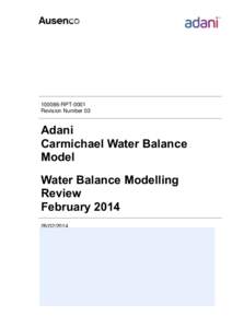 [removed]RPT-0001 Revision Number 03 Adani Carmichael Water Balance Model