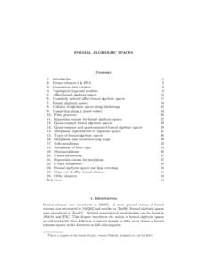 FORMAL ALGEBRAIC SPACES  Contents 1. Introduction 2. Formal schemes ` a la EGA