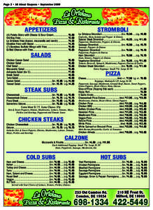Page 2 • All About Coupons • SeptemberAPPETIZERS STROMBOLI $