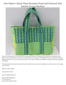 Free Pattern: Quick Water Resistant Towel and Swimsuit Tote – AQS OnPoint