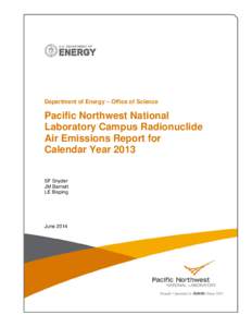 Department of Energy-Office of Science Pacific Northwest National Laboratory Site Radionuclide Air Emissions Report for Calendar Year 2010