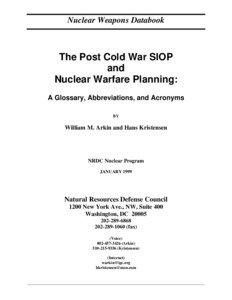Nuclear Weapons Databook  The Post Cold War SIOP