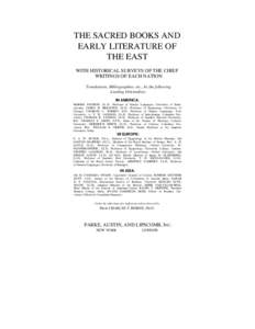 The Sacred Books and Early Literature of the East, Volume IX, 1917