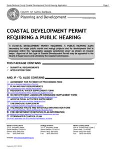 Santa Barbara County Coastal Development Permit-Hearing Application  Page 1 COASTAL DEVELOPMENT PERMIT REQUIRING A PUBLIC HEARING