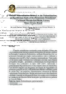 Anuário do Instituto de Geociências - UFRJ  VolumeFluorite Mineralization Related to the Dolomitization: an Equilibrium Study of the Proterozoic Stratabound