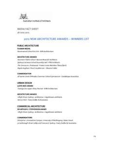 Microsoft Word - MEDIA FACT SHEET[removed]NSW Architecture Awards Winners List