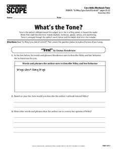 Core Skills Workout: Tone Debate: “Is Miley Cyrus Out of Control?” pages[removed]November 2014 ®