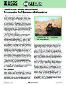 Prepared under the auspices of the U.S. Agency for International Development  Assessing the Coal Resources of Afghanistan