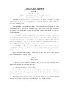 1. THE TAMIL NADU SLUM AREAS (IMPROVEMENT AND CLE ARANCE) ACT, 1971