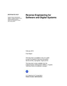 Reverse Engineering for Software and Digital Systems