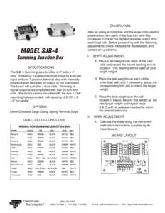 CALIBRATION After all wiring is complete and the scale instrument is powered up, turn each of the four trim pots fully clockwise to obtain the highest possible output from each load cell. Before proceeding with the follo