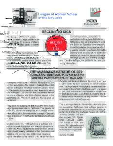 VOTER  October 2011 DECLINE TO SIGN The League of Women Voters