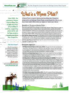 MoosePlate.com  Since 2001, the purchase of Moose License Plates has created more than