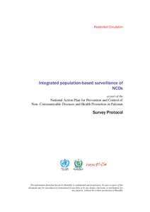 Restricted Circulation  Integrated population-based surveillance of NCDs as part of the