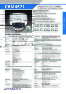 CAM4571  5 Megapixel Auto Focus Day&Night Outdoor Fixed Dome Network Camera  MEGA