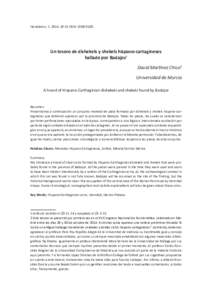 Herakleion, 7, 2014: 29-51 ISSN: Un tesoro de dishekels y shekels hispano-cartagineses hallado por Badajoz1 David Mar nez Chico2 Universidad de Murcia