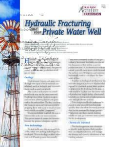 SCHydraulic Fracturing and your Private Water Well