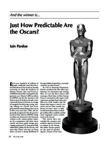 And the winner is...  Just How Predictable Are the Oscars?  E