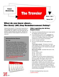 Travel Accounting The Traveler Volume 1, Issue 1 February 2014