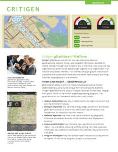 gDashboard  Critigen gDashboard Platform Critigen gDashboard transforms complex enterprise data into geographically relevant, timely, and navigable information available on mobile devices, through web-browsers, and in th