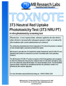 Microsoft Word - TOXNOTE-3T3NRUPT[removed]doc