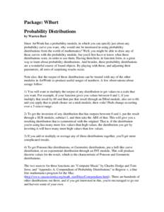 Why use Probability Distributions