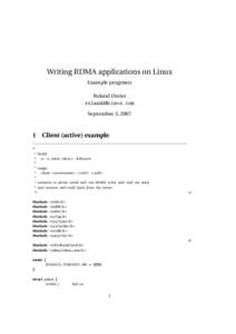 Writing RDMA applications on Linux Example programs Roland Dreier  September 3, 2007