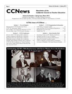 Volume 26, Number 1, Spring[removed]Page  CCNews