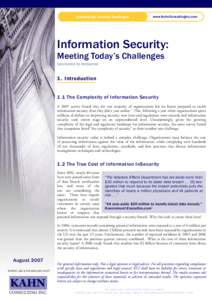 Information Security Challenges  www.KahnConsultingInc.com Evaluation: Meridio