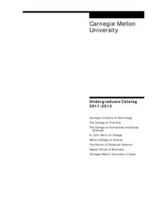 Carnegie Mellon University Undergraduate CatalogCarnegie Institute of Technology