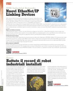 VETRINA  HMS Industrial Networks Nuovi EtherNet/IP Linking Devices