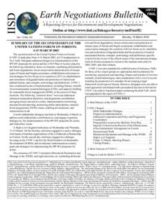IISD Vol. 13 No. 94 Earth Negotiations Bulletin  UNFF-2