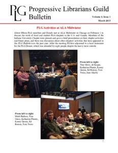 Progressive Librarians Guild Bulletin Volume 4, Issue 1 March 2015