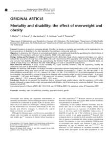 Mortality and disability: the effect of overweight and obesity