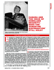 POLICY Queen’s University Archives: Queen’s Picture Collection - Visits CANADA AND THE ISSUE OF HOMELAND