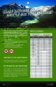 Banff National Park Shuttle Bus to Lake Louise