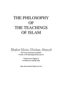 THE PHILOSOPHY OF THE TEACHINGS