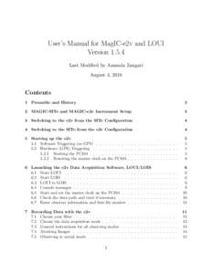 User’s Manual for MagIC-e2v and LOUI Version[removed]Last Modified by Amanda Zangari August 4, 2010  Contents