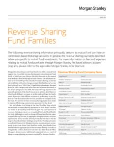   JUNE 2014 Revenue Sharing Fund Families