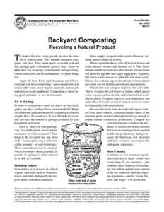 Home Garden AprHG-41 Backyard Composting Recycling a Natural Product