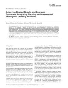 Achieving desired results and improved outcomes: Integrating planning and assessment throughout learning activities