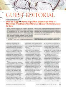 Guest Editorial, AANA Journal, April 2011