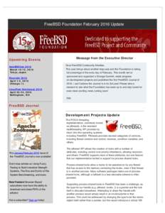 FreeBSD Foundation February 2016 Update