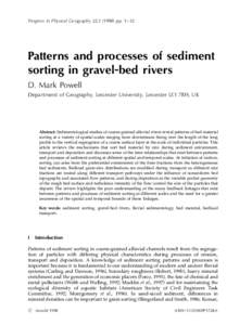 Progress in Physical Geography 22,pp. 1±32  Patterns and processes of sediment sorting in gravel-bed rivers D. Mark Powell
