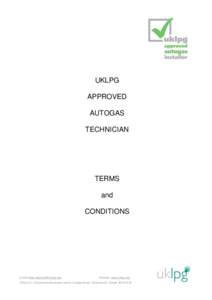 UKLPG APPROVED AUTOGAS TECHNICIAN  TERMS