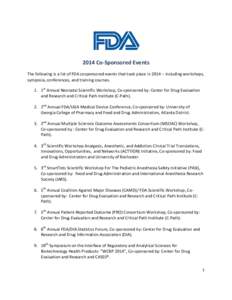 FDA Co-Sponsorship Agreements