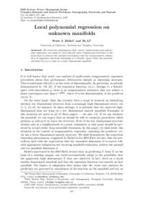 IMS Lecture Notes–Monograph Series Complex Datasets and Inverse Problems: Tomography, Networks and Beyond Vol[removed]–186 c Institute of Mathematical Statistics, 2007  DOI: [removed]074921707000000148