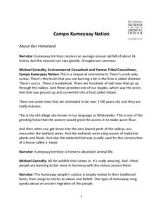Microsoft Word - Campo Kumeyaay Nation Homelands.doc