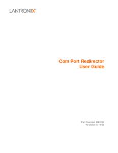 Com Port Redirector User Guide Part NumberRevision A 11/03