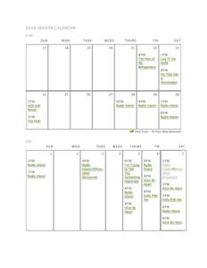 Season Calendar - Powerhouse Theater - Vassar College